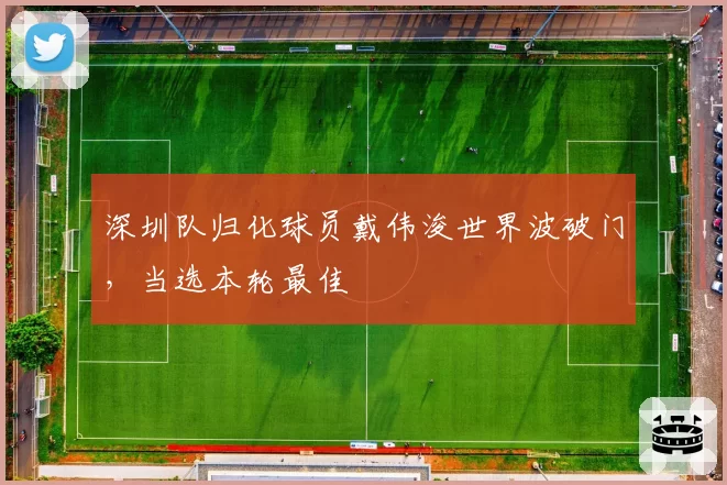 深圳队归化球员戴伟浚世界波破门,当选本轮最佳